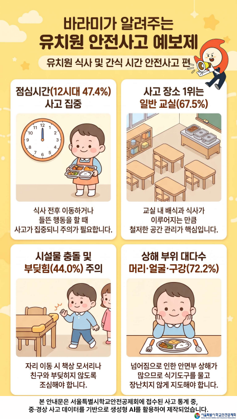 식사 및 간식 시간 안전사고